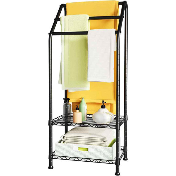 TELOVIN 3 Tiers Freestanding Towel Rack, 51.2" Portable And Adjustable